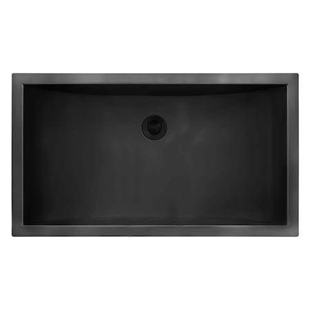 Ruvati 30 x 14 inch Gunmetal Black Stainless Steel Rectangular Bathroom Sink Undermount RVH6120BL